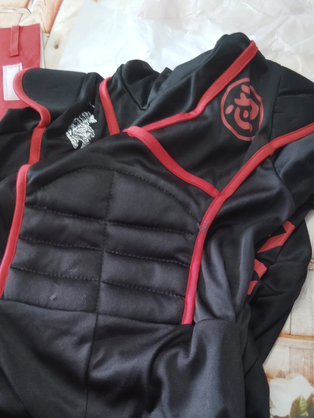 Kids Black and Red Ninja Costume with Toy Weapons